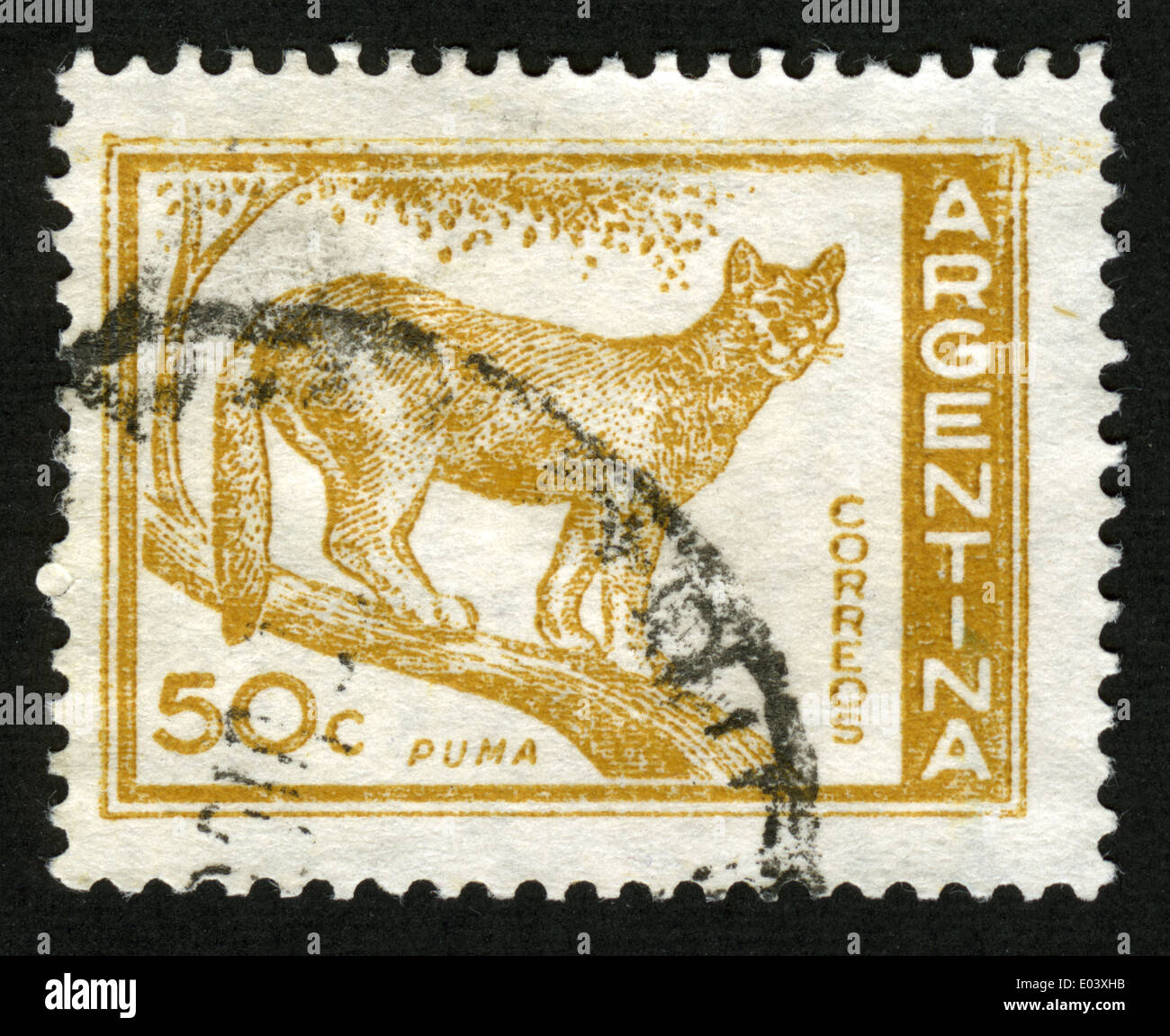 Argentina, post, sello de marca Puma, animales Fotografía de stock - Alamy