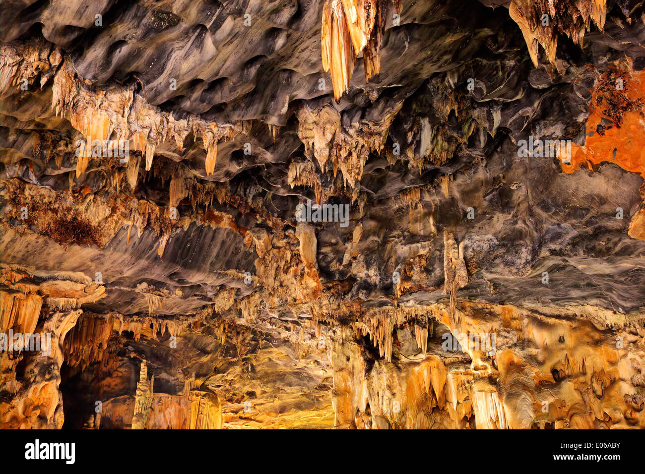 Formaciones de piedra caliza en las cuevas Cango de Sudáfrica Foto de stock