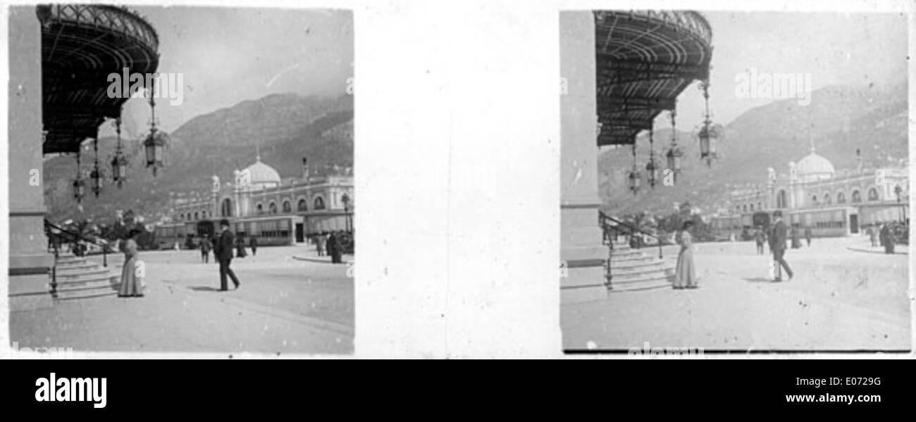Entrée du casino, vue de côté, Monte-Carlo, avril 1905 Foto de stock