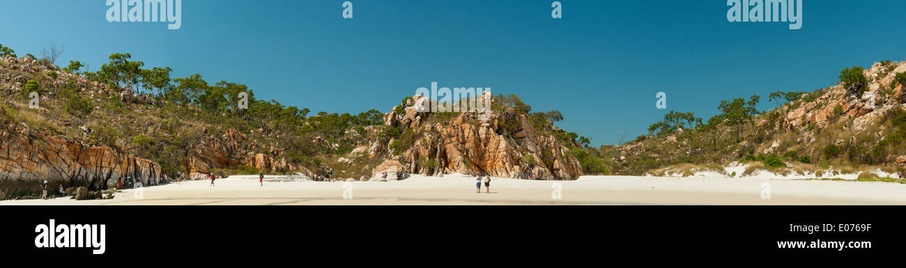 Playa de sílice en Isla Escondida Panorama, el Kimberley, en Australia Occidental, Australia Foto de stock