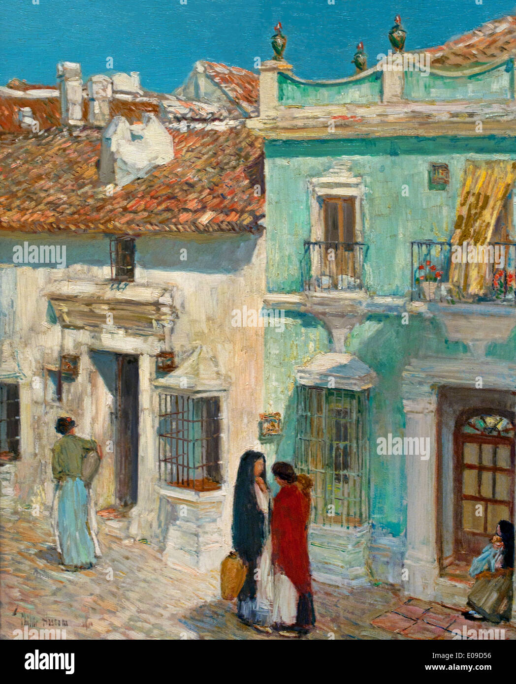La Plaza de la merced de Ronda ( España ) Childe Hassam Inglaterra 1859-1935 English Foto de stock