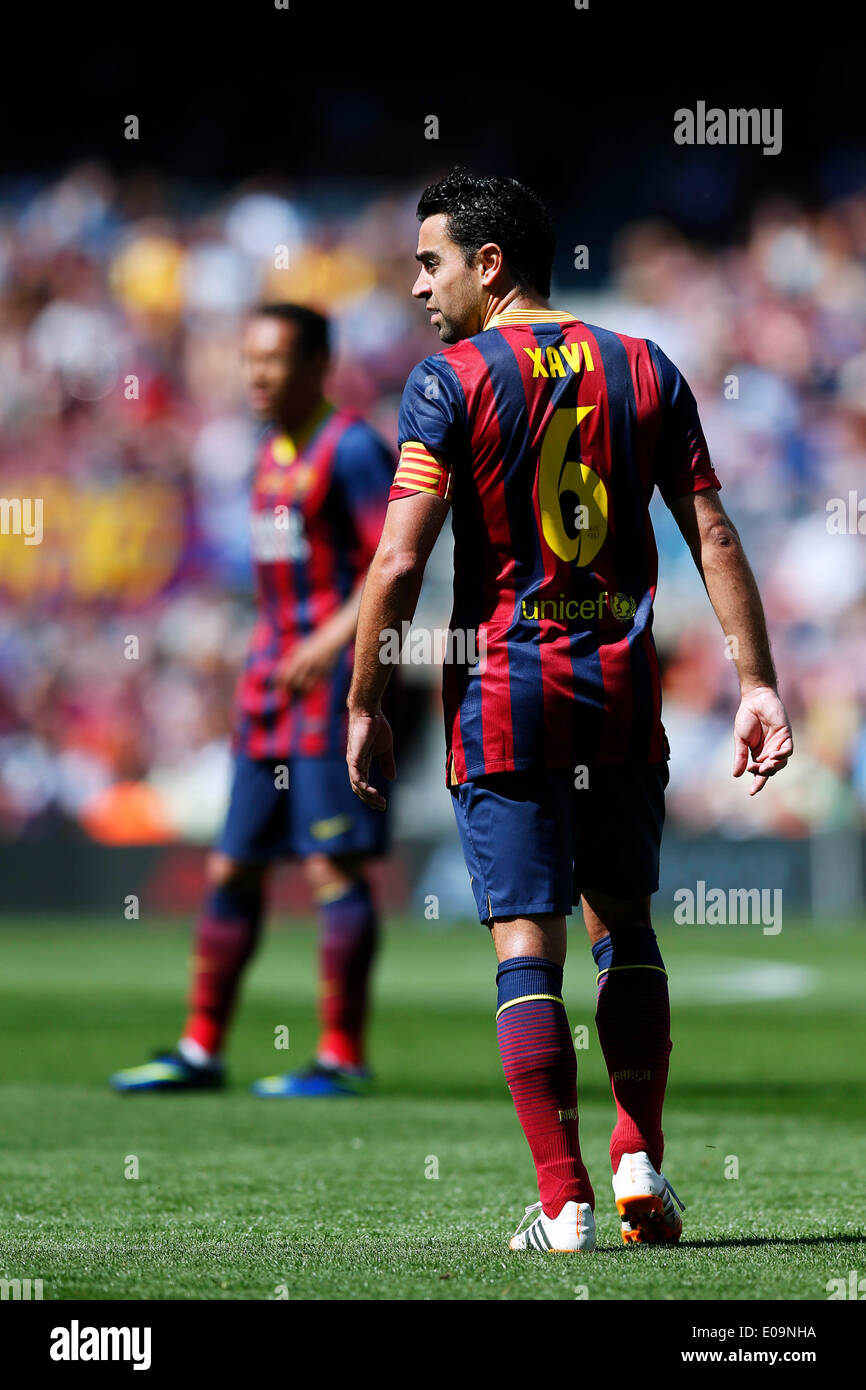 Barcelona, España. de 2014. Xavi (Barcelona), 3 mayo de 2014 - Fútbol/Soccer : La Primera División española 'Liga BBVA' partido entre el FC Barcelona 2-2 Getafe en el