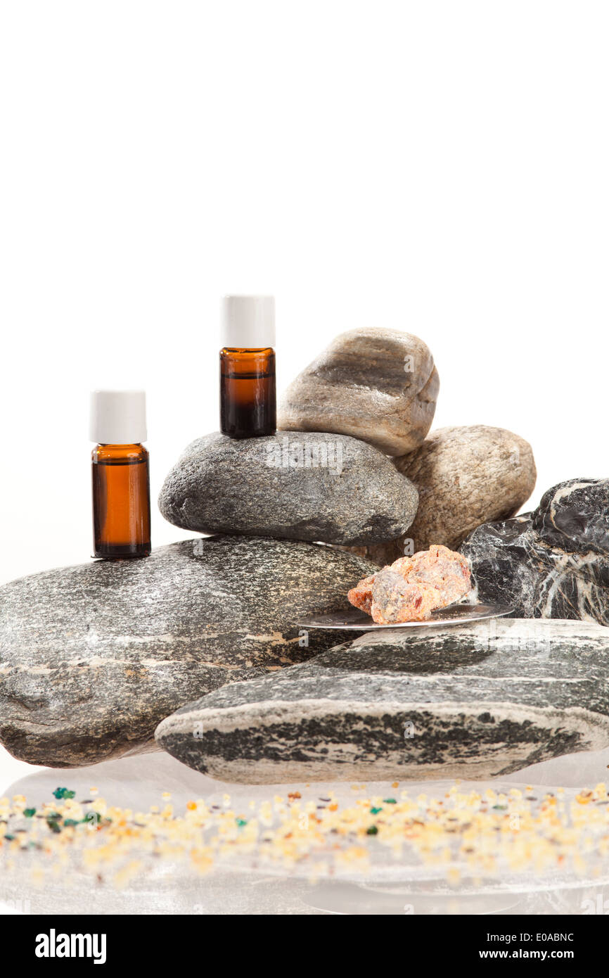 Aceite esencial de especias para uso en la aromaterapia Foto de stock
