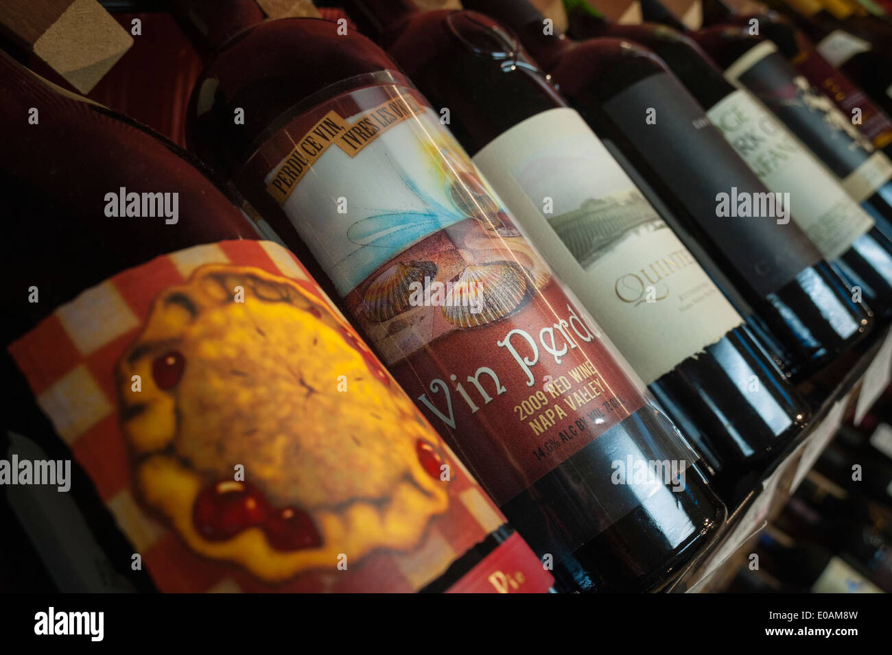 Los vinos tintos de California, Napa Valley, California, EE.UU. Foto de stock