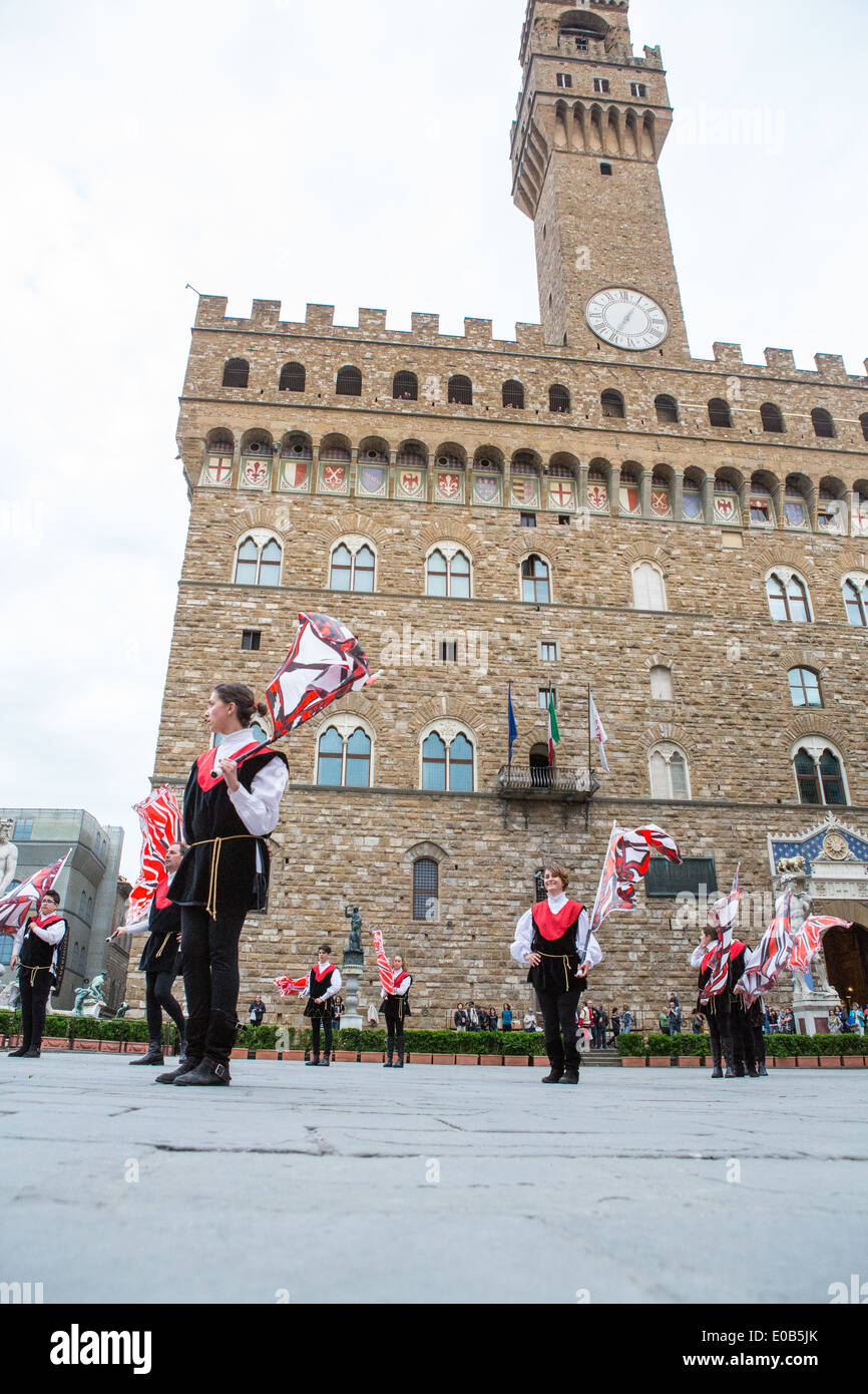 Trofeo Marzocco, Firenze, Italia, el desfile en el centro histórico de