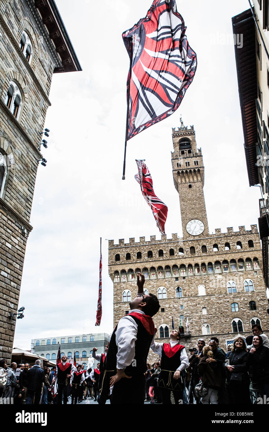 Trofeo Marzocco, Firenze, Italia, el desfile en el centro histórico de
