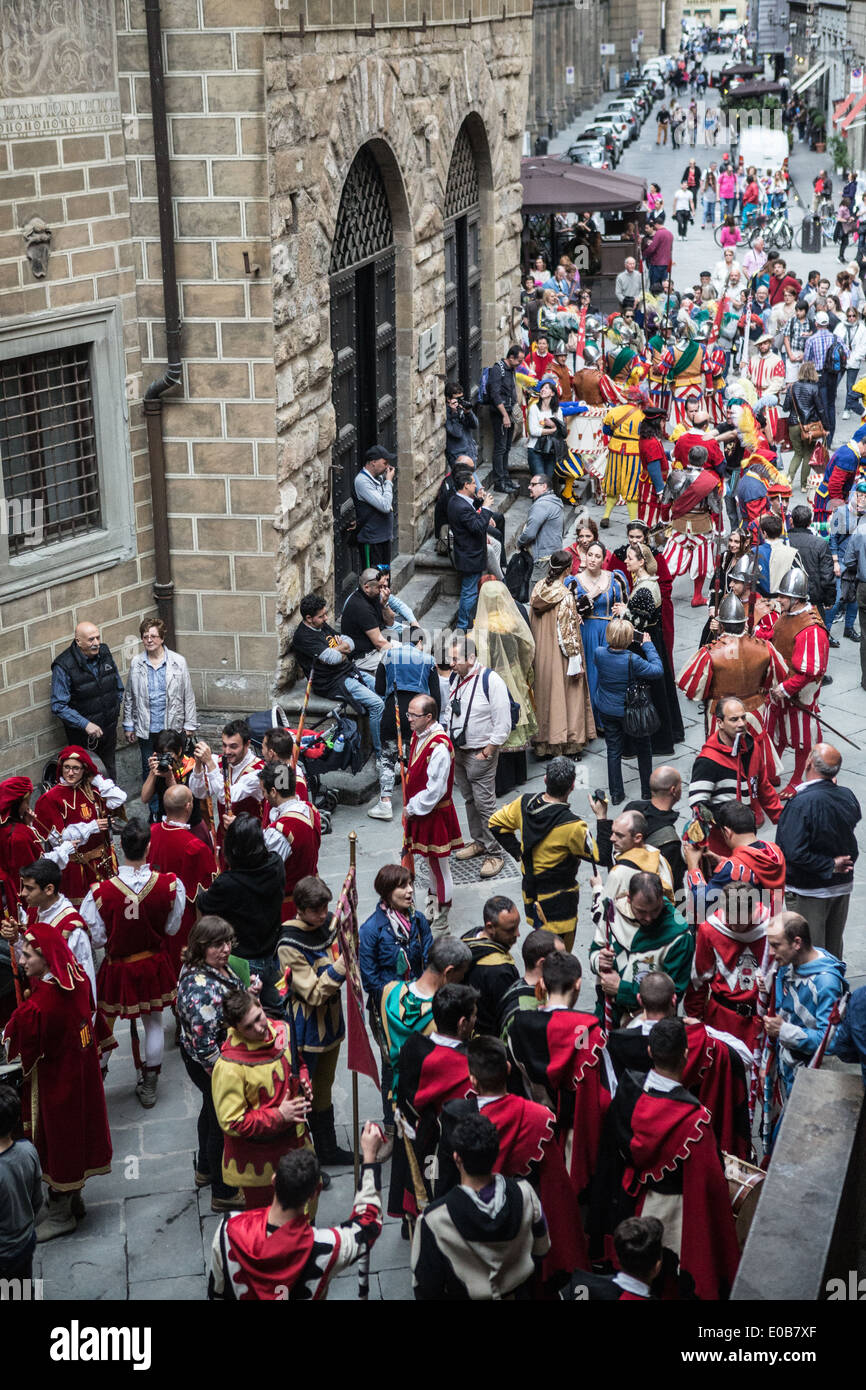Trofeo Marzocco, Firenze, Italia, el desfile en el centro histórico de