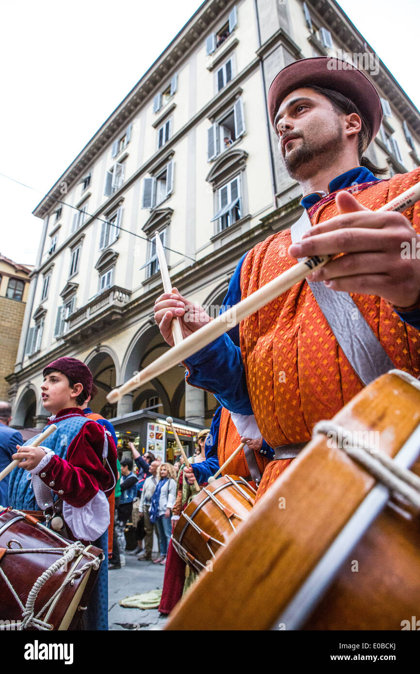 Trofeo Marzocco, Firenze, Italia, el desfile en el centro histórico de