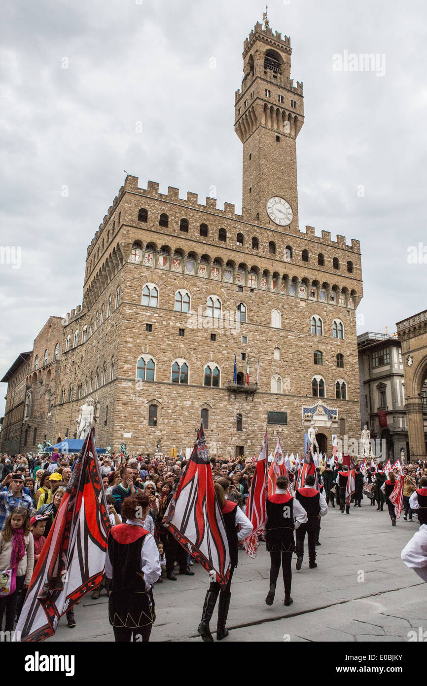 Trofeo Marzocco, Firenze, Italia, el desfile en el centro histórico de