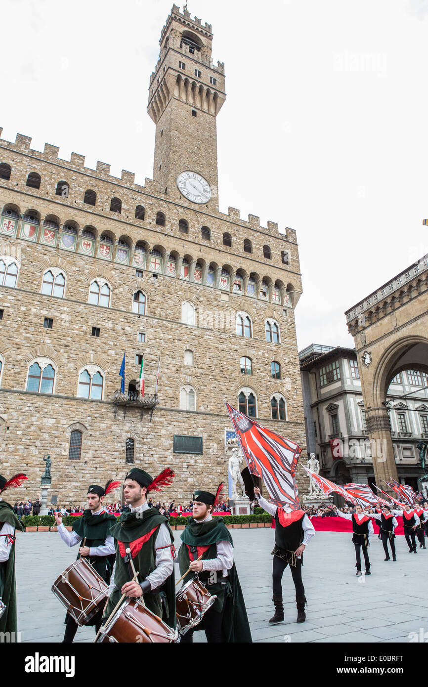 Trofeo Marzocco, Firenze, Italia, el desfile en el centro histórico de