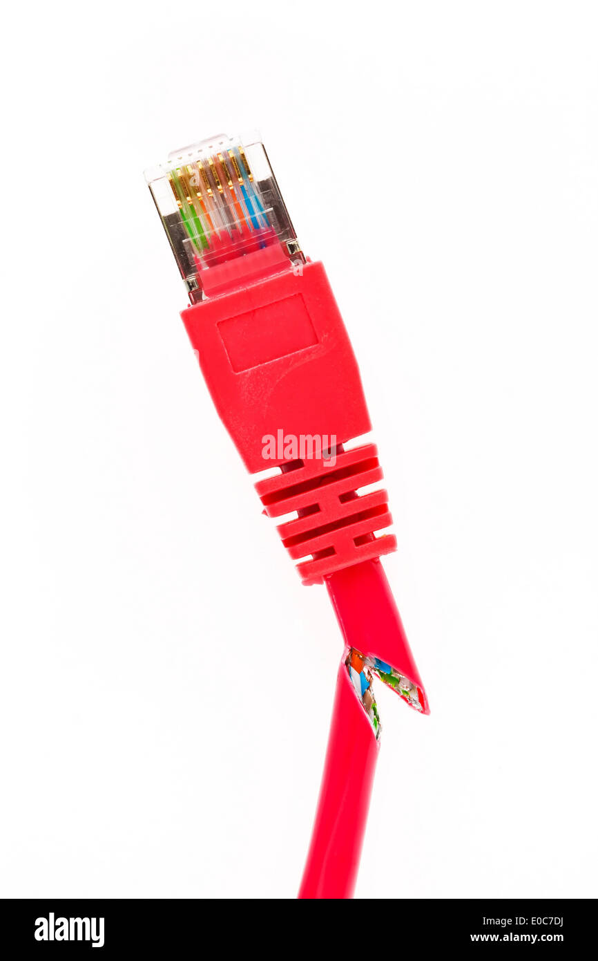 Dirección IP La dirección IP de red LAN RJ45 plug. Conexión del rango de conexión de bloques de bits de datos de toma de puentes de intercambio d Foto de stock