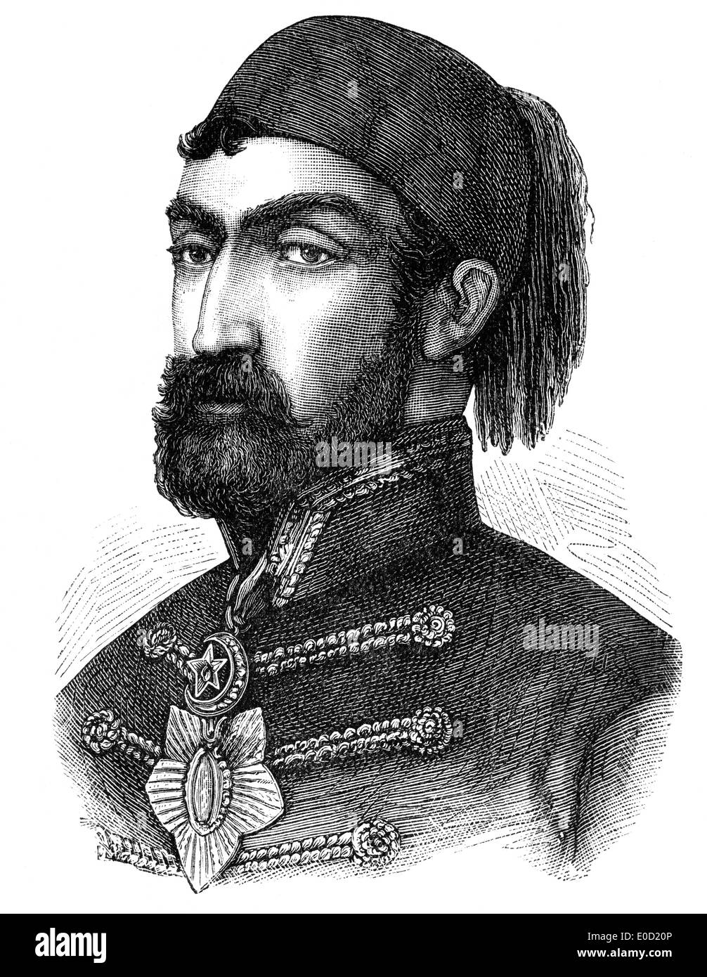 Omar Pasha o Omar Latas o Mihajlo Latas, 1806-1871, y el gobernador general otomano, comandante en la guerra de Crimea, 1853 - 1856 Foto de stock
