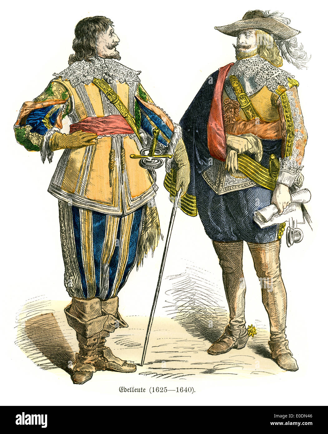 Trajes tradicionales de Alemania en el siglo XVII. Los nobles