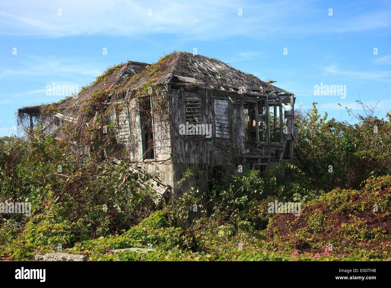 Casas abandonadas en el Caribe Foto de stock