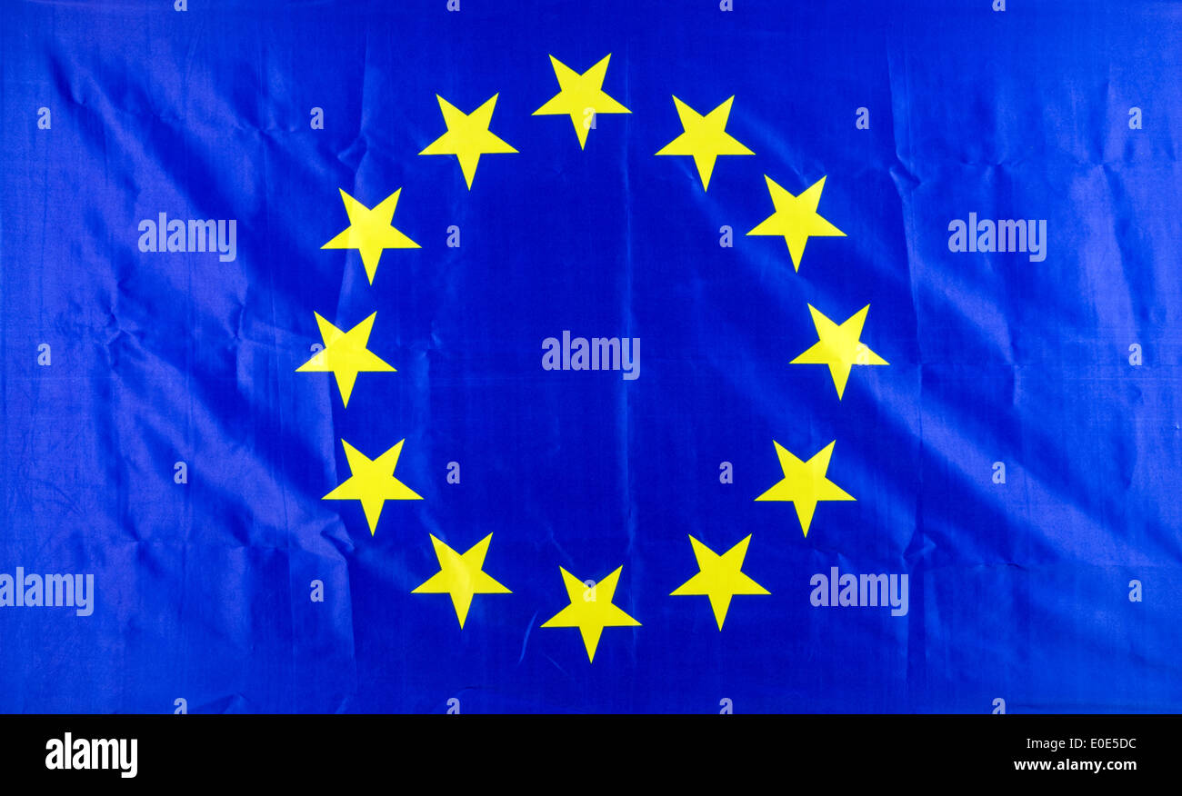 La bandera de la Unión Europea primer plano Foto de stock
