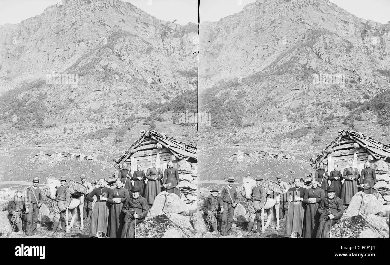 Røysaløao, Midje, Aurland, ca. 1888-1890. Foto de stock