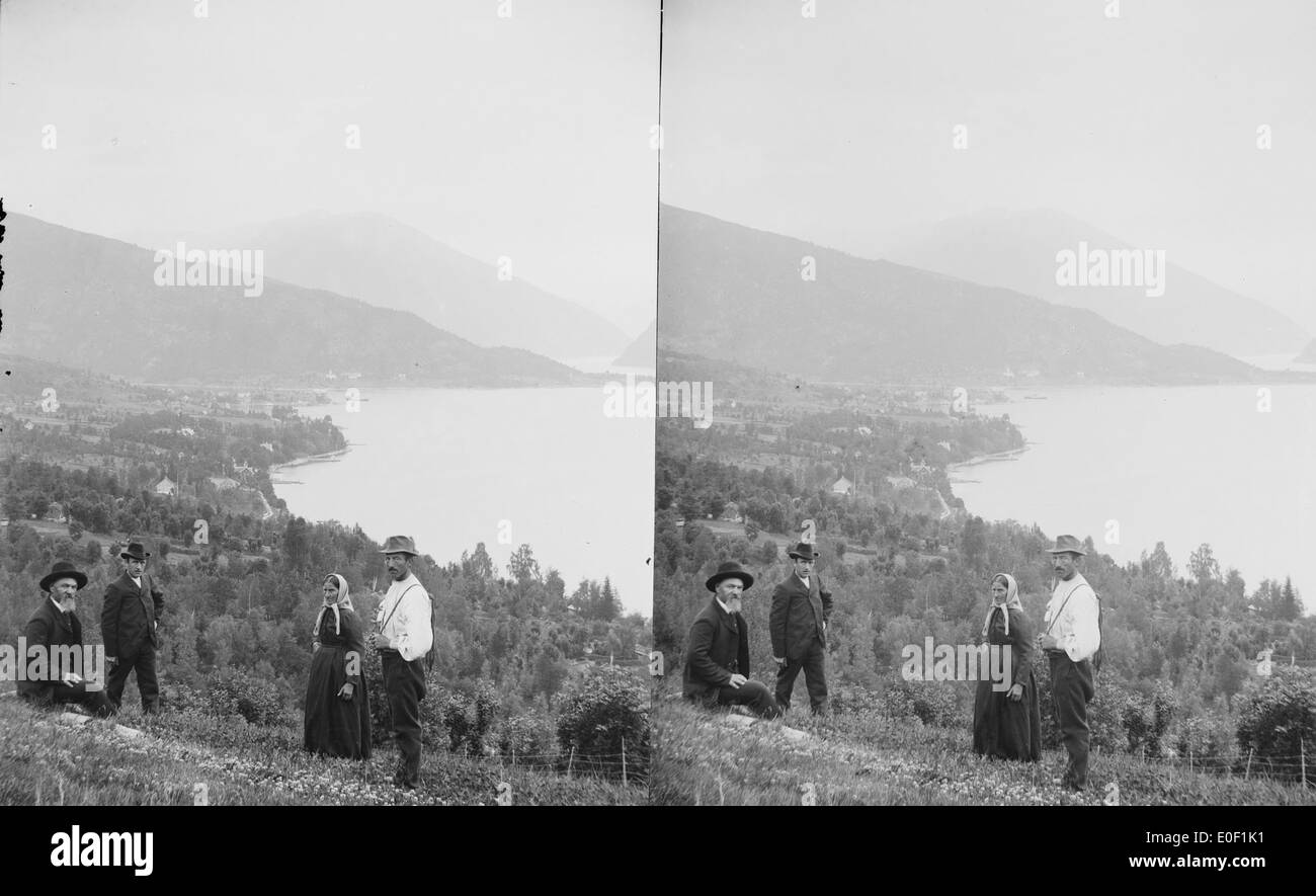 Balestrand, ca. 1898. Foto de stock