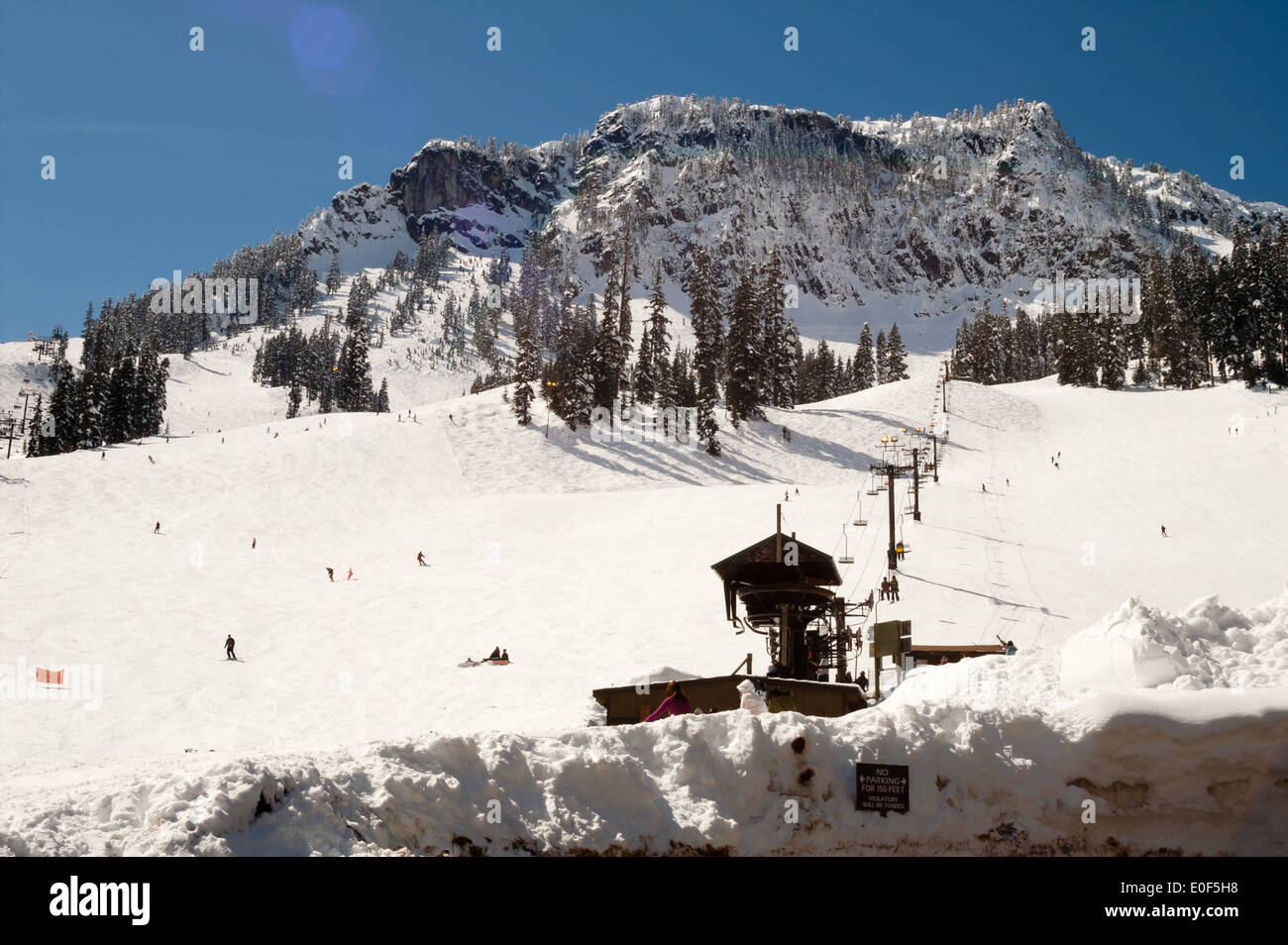 Buenas pistas de esquí en el estado de Washington Foto de stock