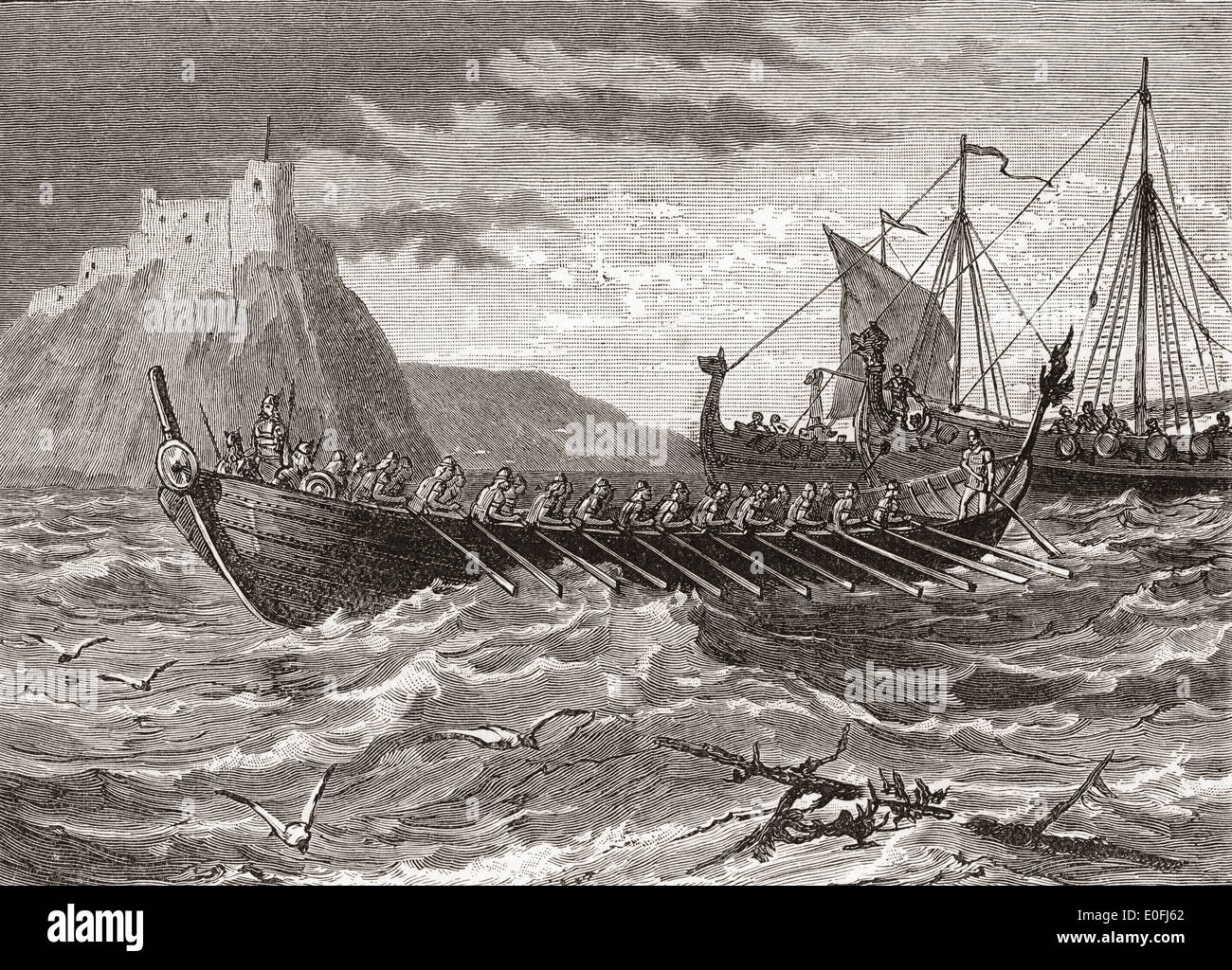 Los buques daneses en el siglo 1. Foto de stock