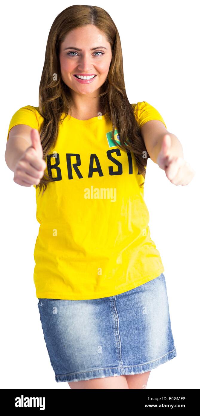 Bastante fan de fútbol en Brasil t-shirt Foto de stock