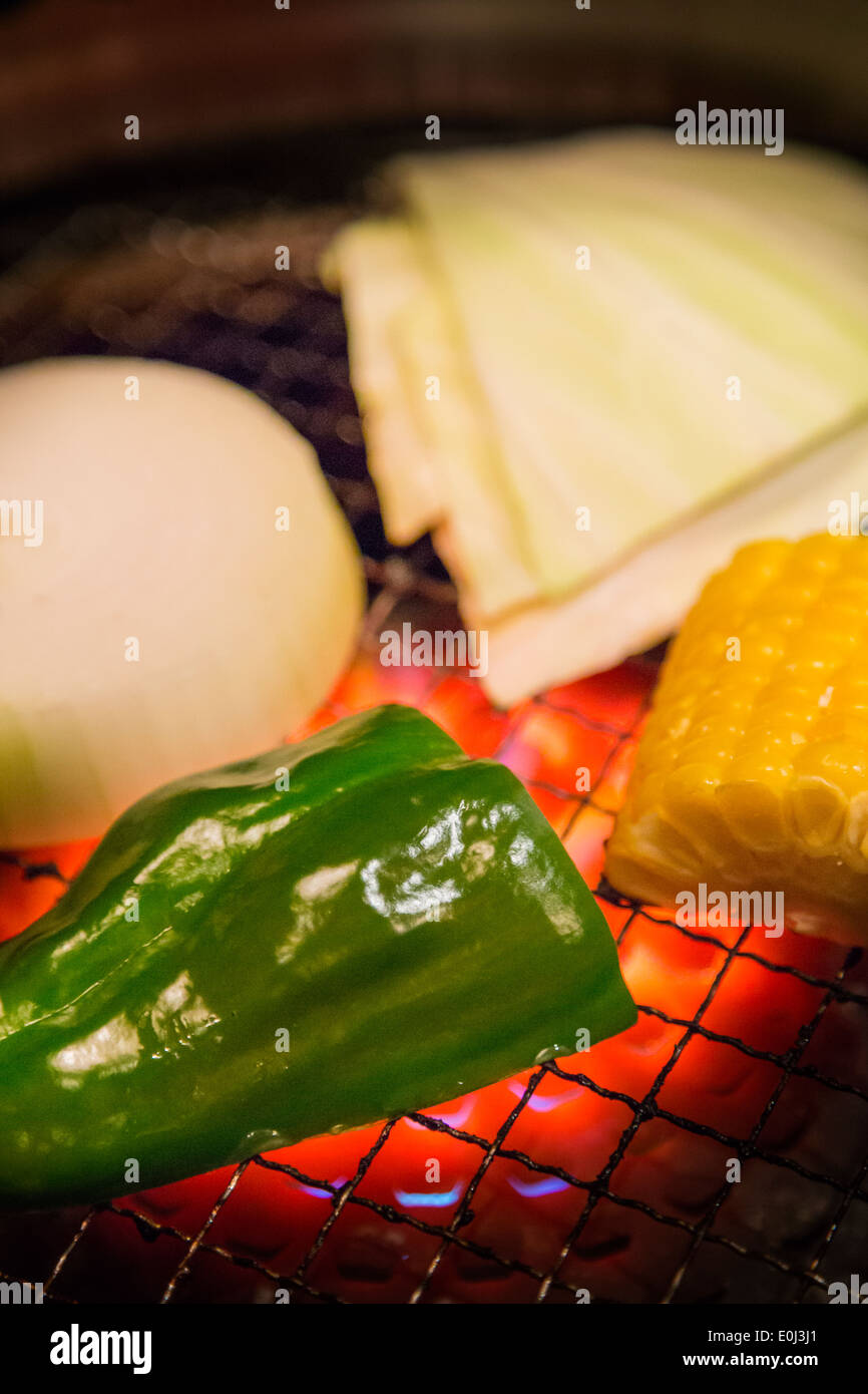 Verduras a la brasa grill Foto de stock