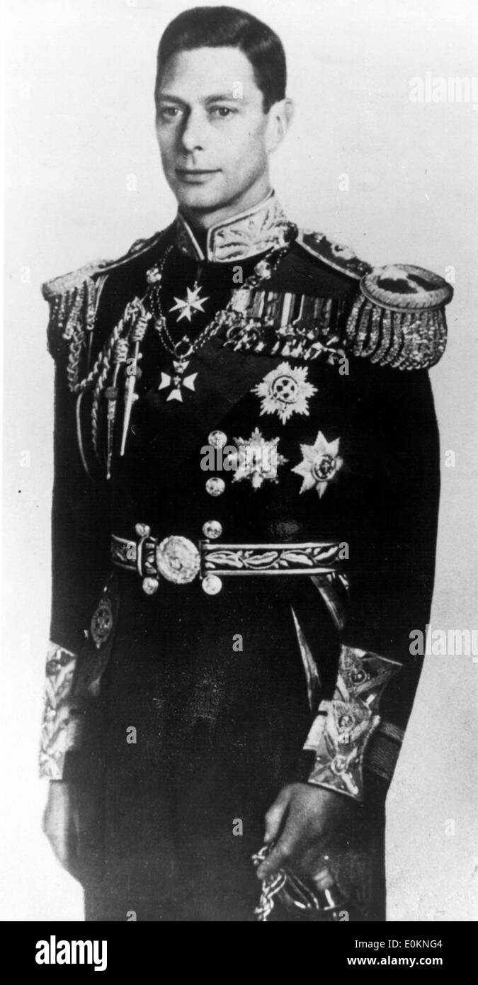 Retrato del Rey George VI Foto de stock