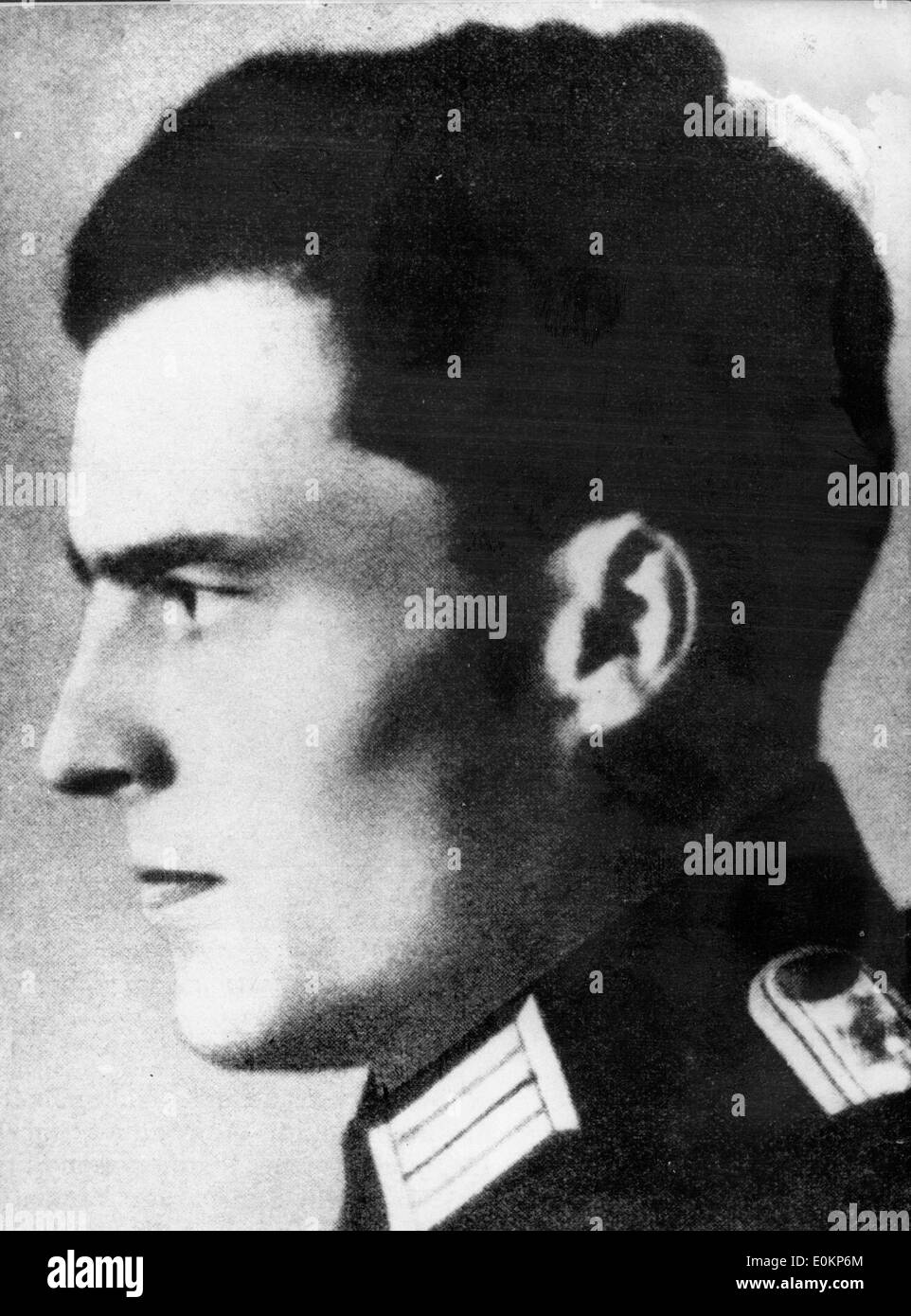 Diciembre 01, 1942 - Munich, Alemania - Foto de archivo: circa 1940. Un perfil retrato del líder nazi Claus Schenk Graf von Stauffenberg. Foto de stock