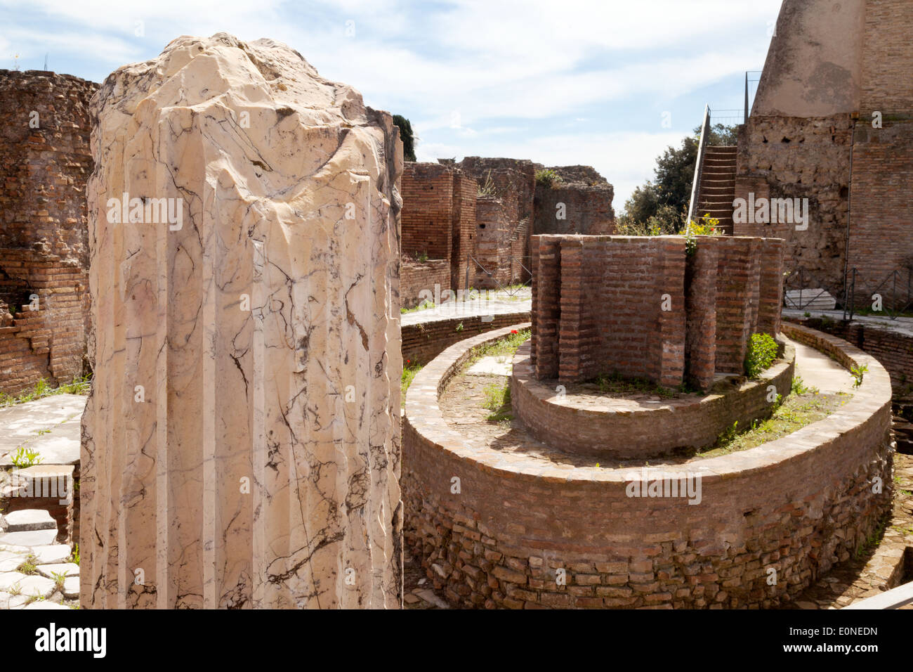 La elíptica ninfeo, Domus Flavia, la Colina Palatina Foro de Roma, Roma Italia Europa Foto de stock