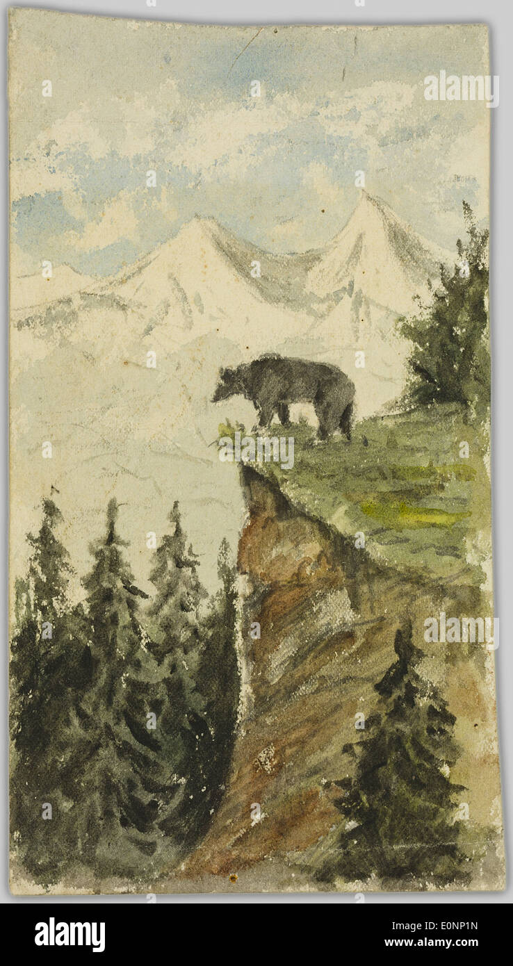 [Pintura de oso en Cliff] Foto de stock
