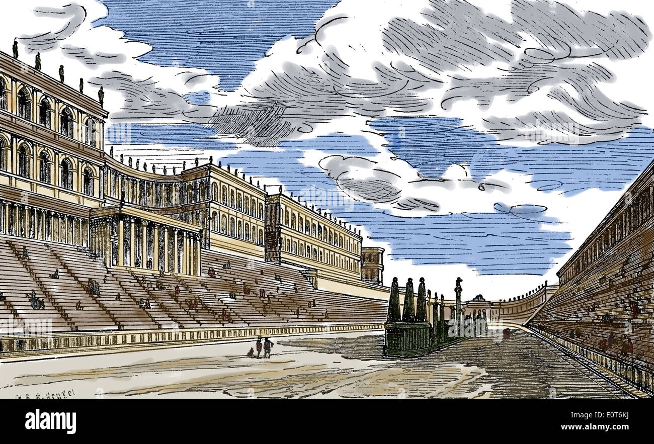 Circus Maximus. Cyclopedia de la Historia Universal, 1885. Posteriormente coloración. Foto de stock