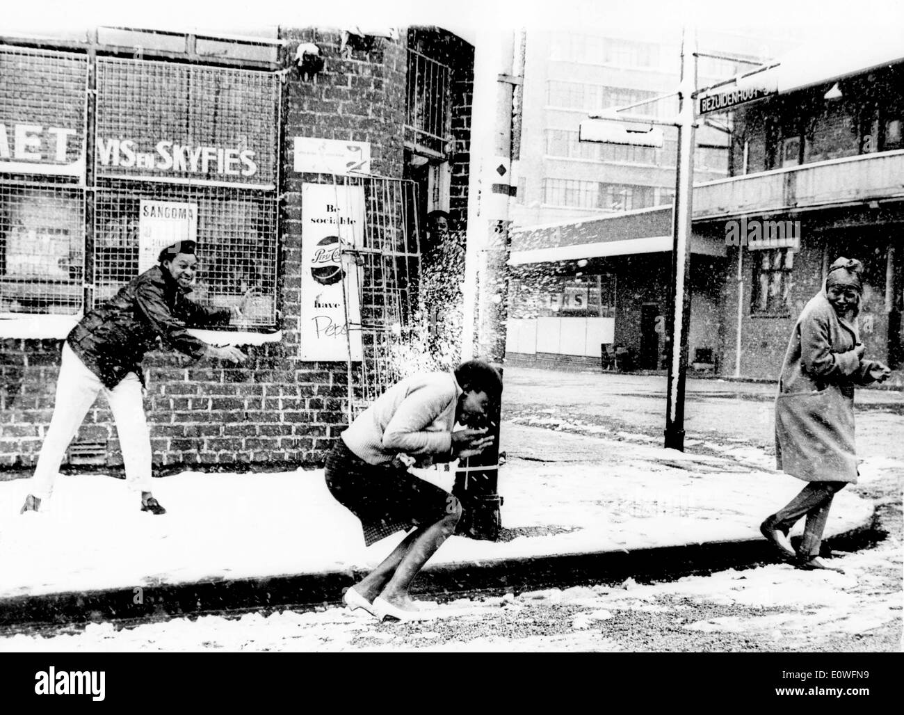 La nieve caída en Johannesburgo Foto de stock