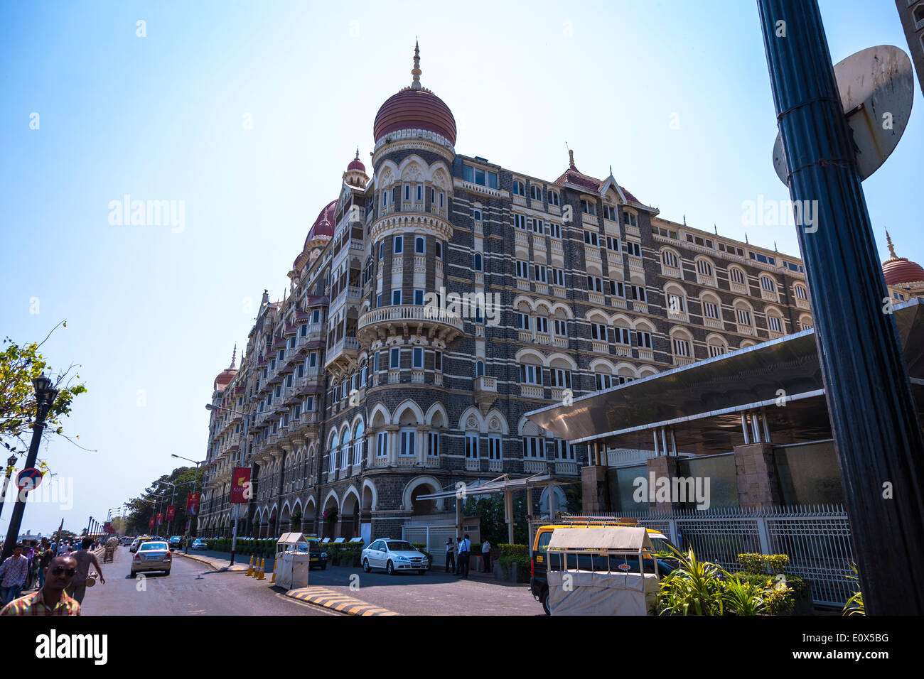El Hotel Taj Mahal tarde, Mumbai, India. Foto de stock