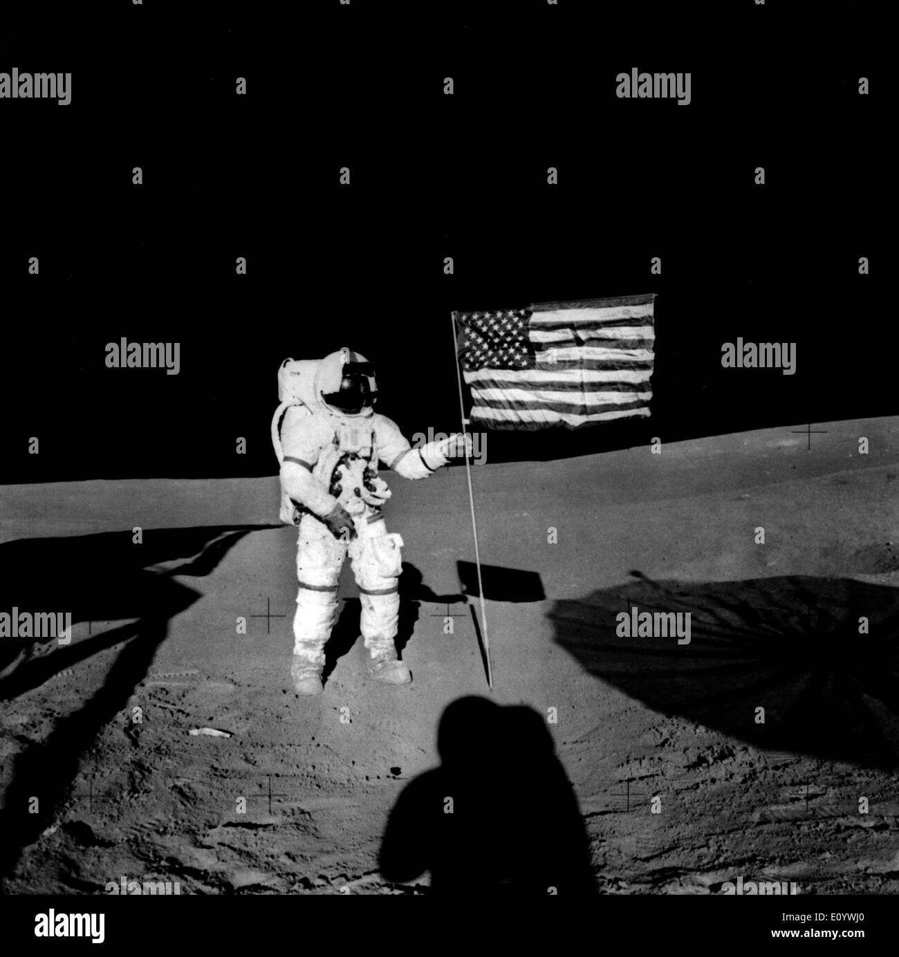 El Apolo 14 Alan Shephard en la luna Foto de stock