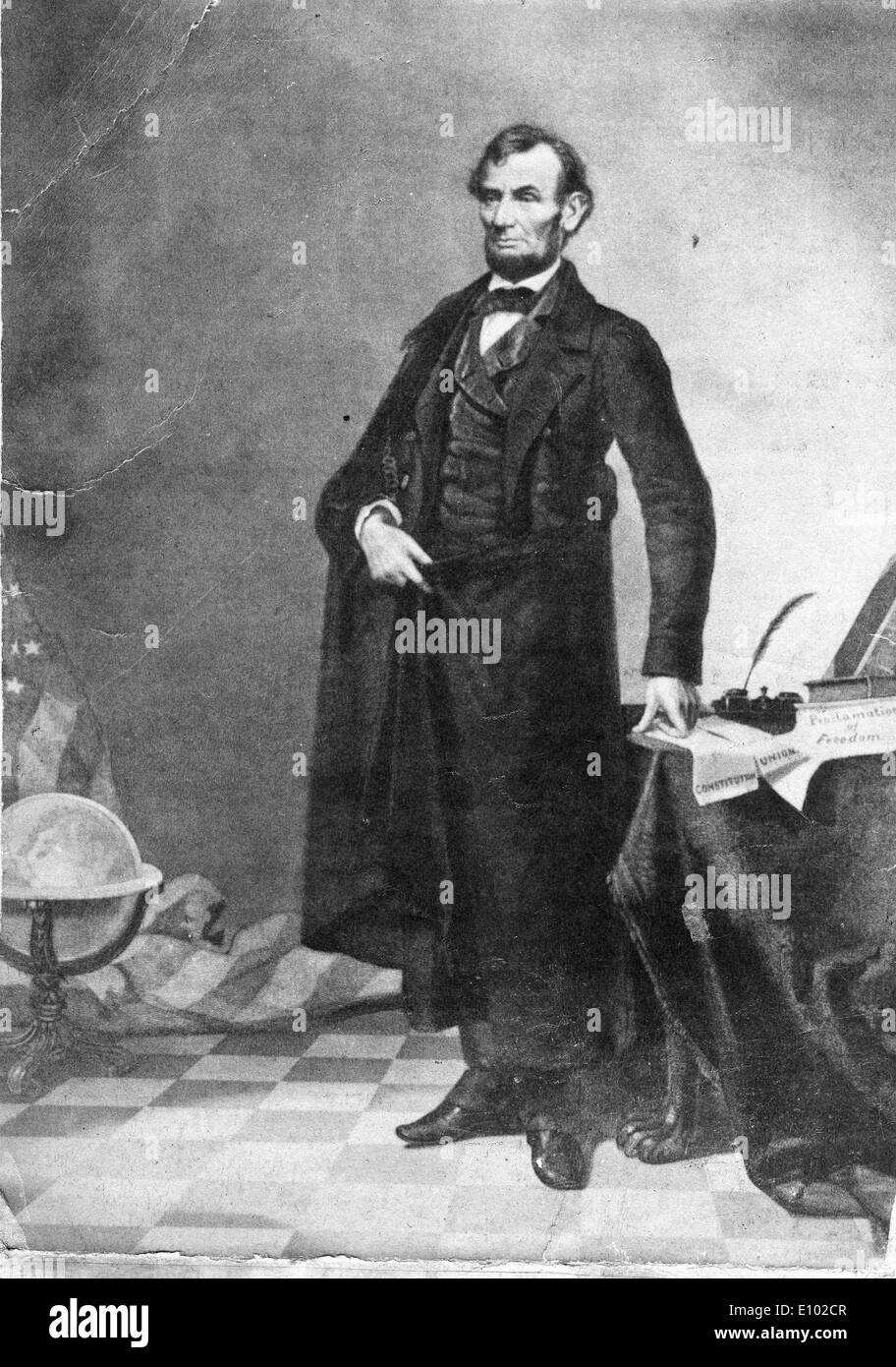 ABRAHAM LINCOLN (12 de febrero de 1809 - 15 de abril de 1865) fue el 16º Presidente de los Estados Unidos. Foto de stock