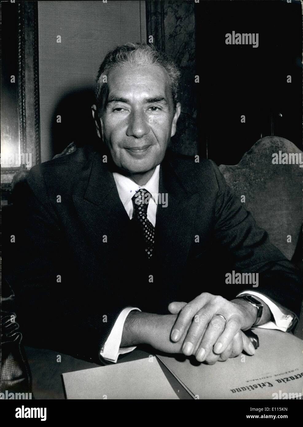Enero 01, 1976 - Roma, Enero 1976 = La Italia de la posguerra 32 crisis de gobierno..: la renuncia de Primer Ministro. Aldo Moro que recibirán más probable el nuevo encargado de formar el nuevo gobierno Foto de stock