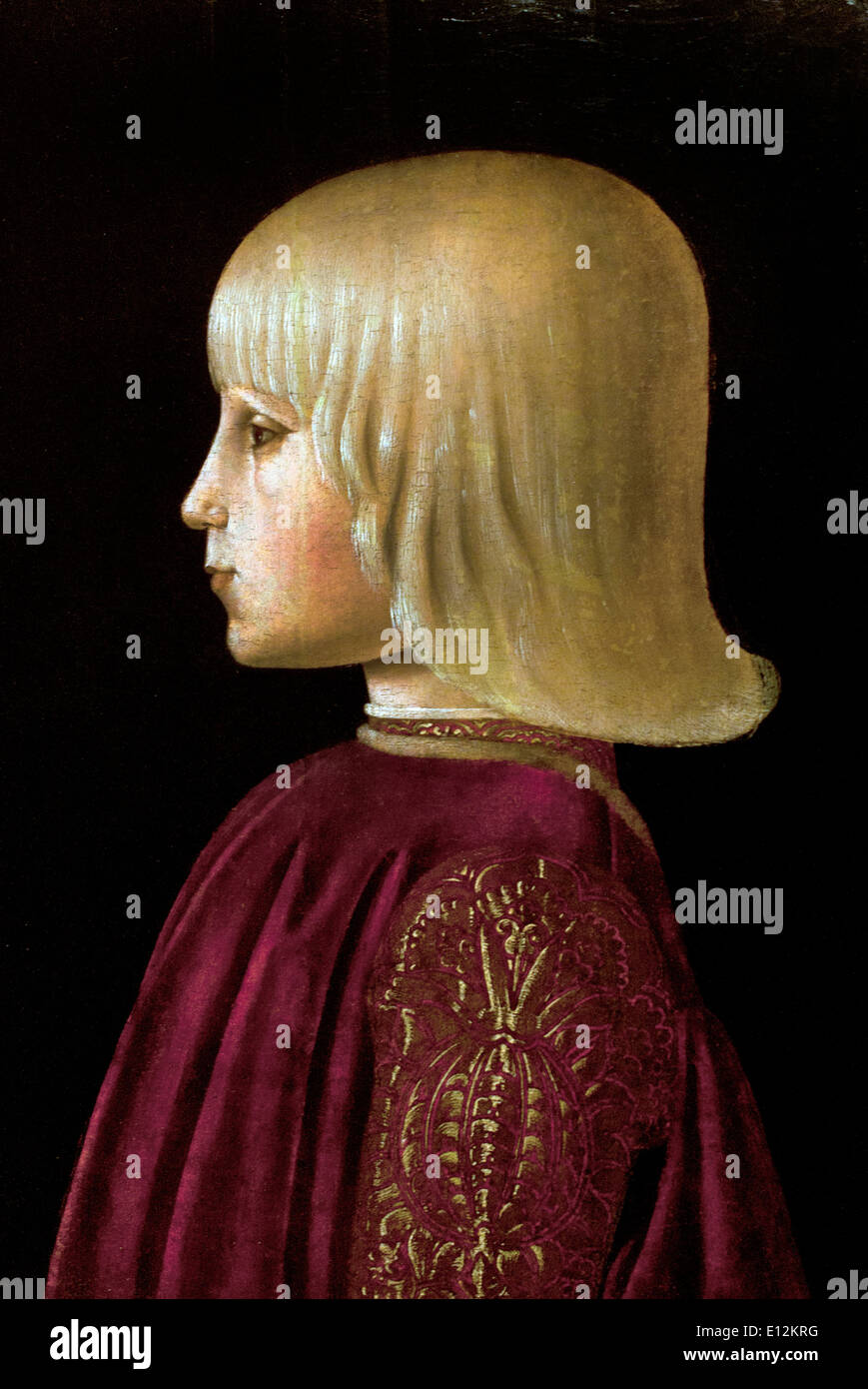 Retrato de un niño. Guidobaldo da Montefeltro 1483 Piero della Francesca Borgo San Sepolcro (Sansepolcro) 1415-1492 italiano Italia Foto de stock