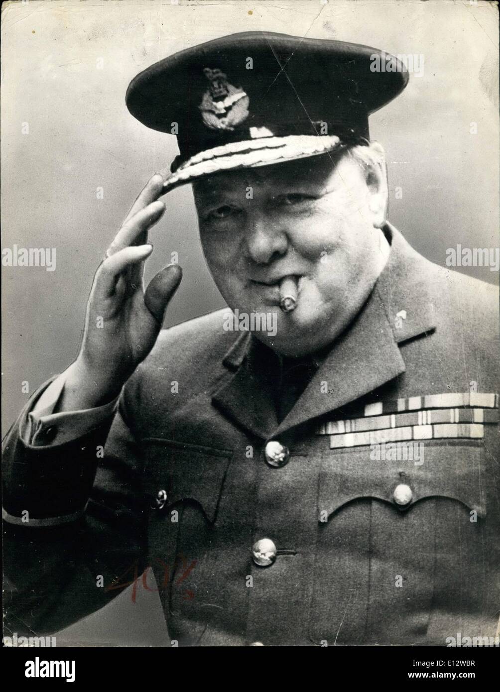 Febrero 26, 2012 - Winston Churchill devuelve desde Casablanca 1943 Foto de stock