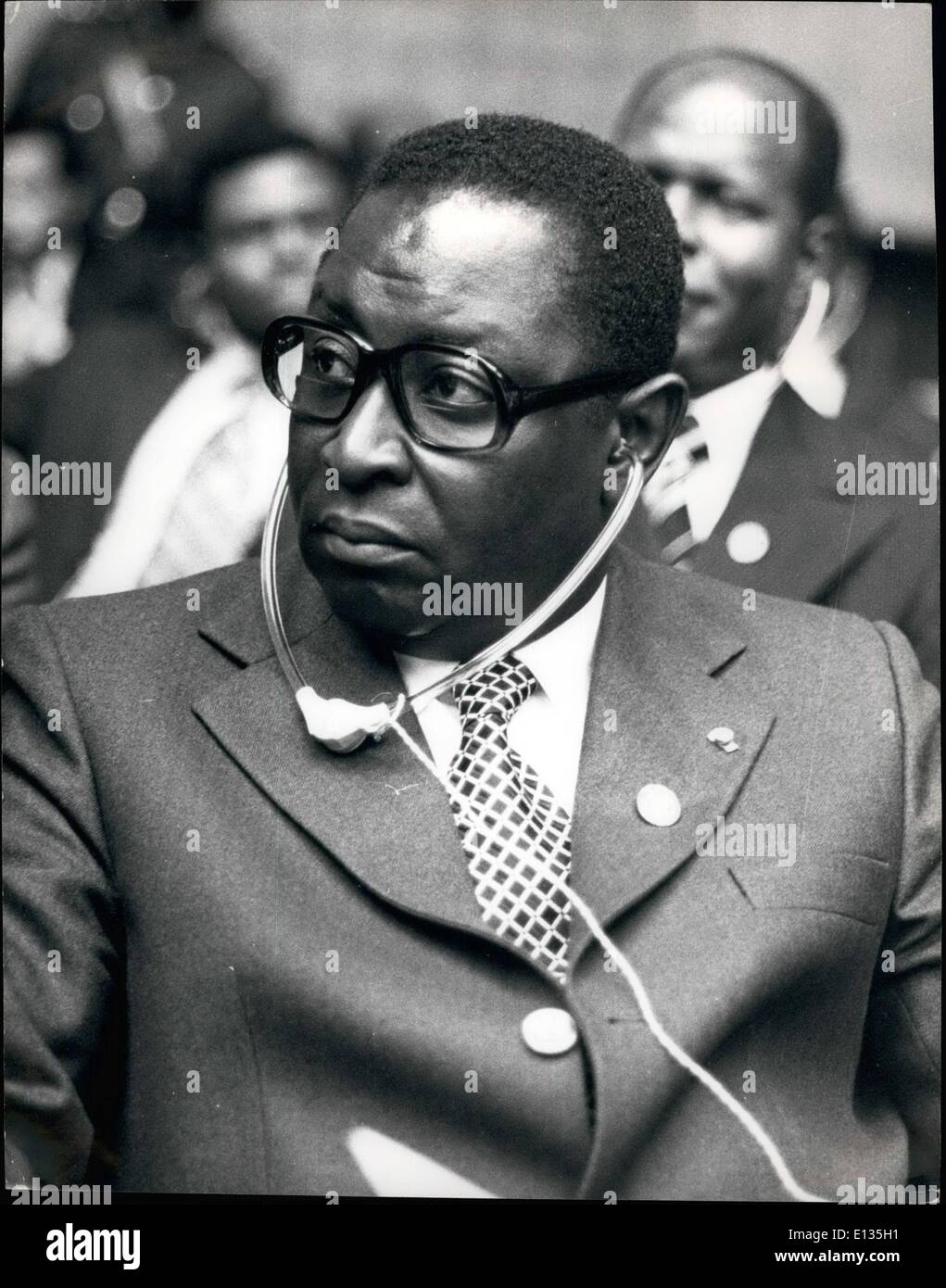 Febrero 28, 2012 - HUNLEDE: Houenou Ayi Hunlede, Ministro de Relaciones Exteriores. Nacida en 1925. El Ministro de Relaciones Exteriores de 1967. Foto de stock