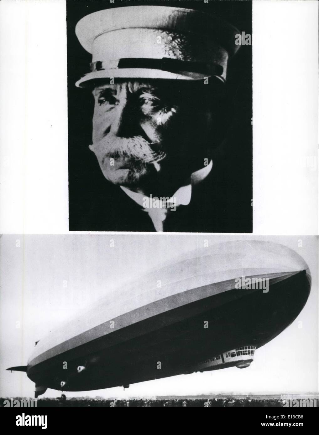 Febrero 29, 2012 - 60 Aniversario de Ferdinand conde de Zeppelin la muerte , el 8 de marzo de 1977 allí es el 60 aniversario de Fernando Conde de zeppelin la muerte, Zeppelin se convirtió en la historia como el inventor del dirigible. Ya en 1974 él mundo en la construcción de un dirigible. En 1892, abordó este problema asistida por su ingeniero th. Kober, en 1895 su plan fue rechazado por una comisión de expertos Foto de stock