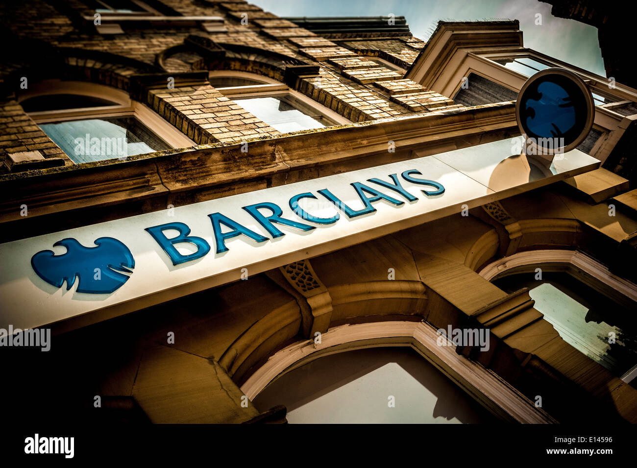 Barclays Bank firmar Foto de stock