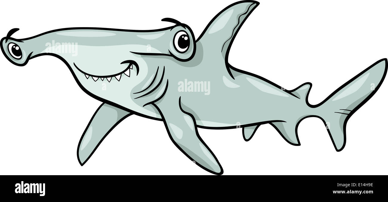 Ilustración de dibujos animados de Peces Tiburón martillo Mar Vida Animal  Fotografía de stock - Alamy