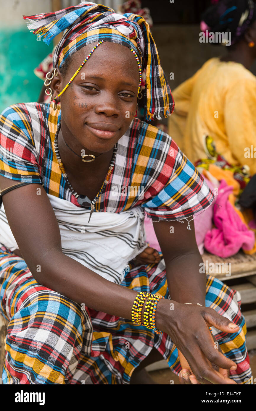 Chica fula, Gambia Foto de stock