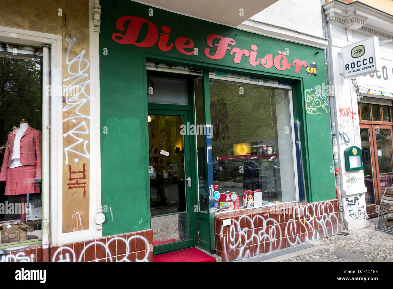 El viejo estilo de peluquería en Berlín, Alemania Foto de stock