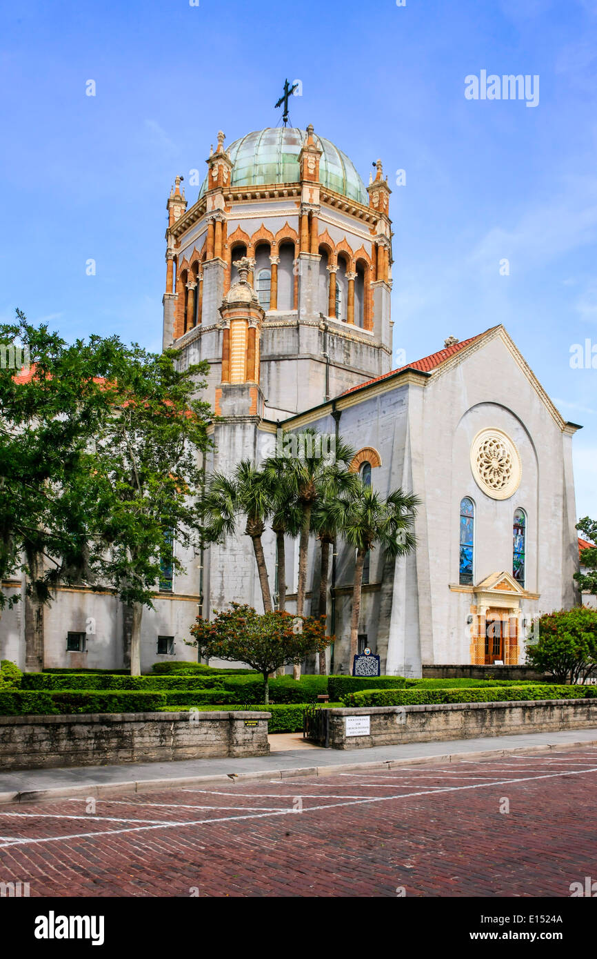 El Flagler Memorial Church en San Agustín, Florida Foto de stock