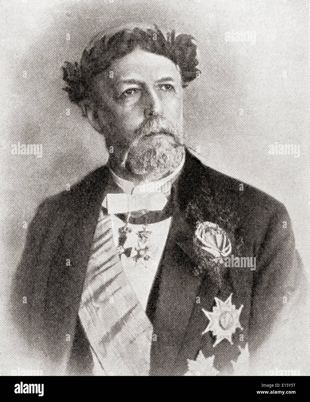 Oscar II, 1829 -1907. Rey de Suecia desde 1872- 1907 y el Rey de Noruega a partir de 1872-1905. Foto de stock