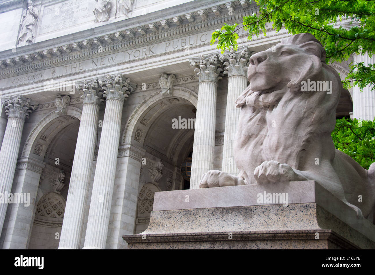 La Biblioteca Pública de Nueva York, Manhattan, Ciudad de Nueva York. Foto de stock