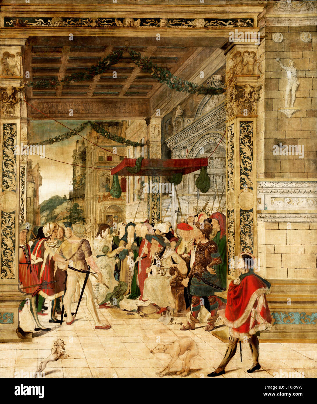 José interpretando los sueños del Faraón por Jorg Breu el joven , 1547 Foto de stock