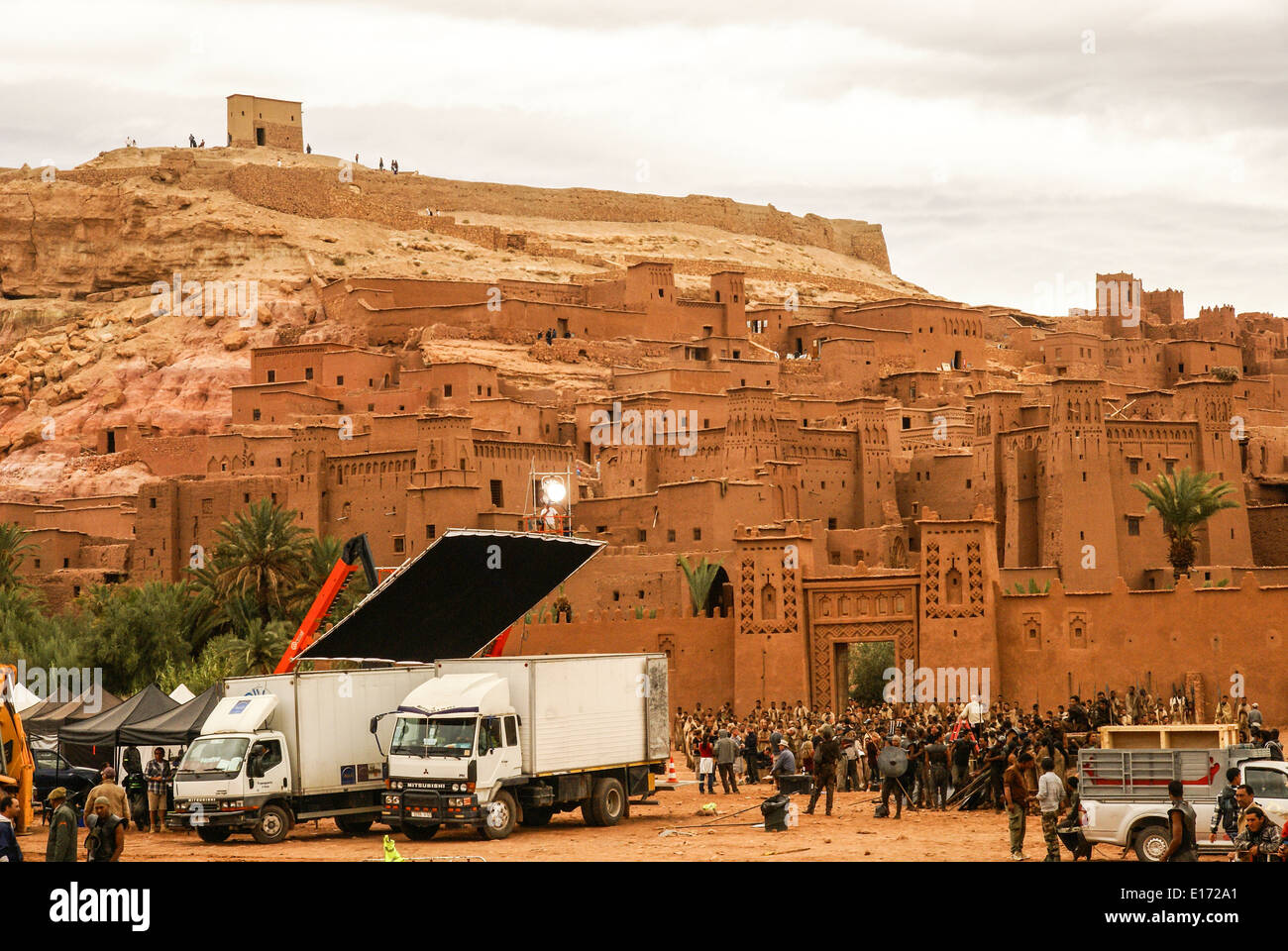 Rodaje de Juego de tronos en la aldea de Ait Benhaddou, Marruecos Foto de stock