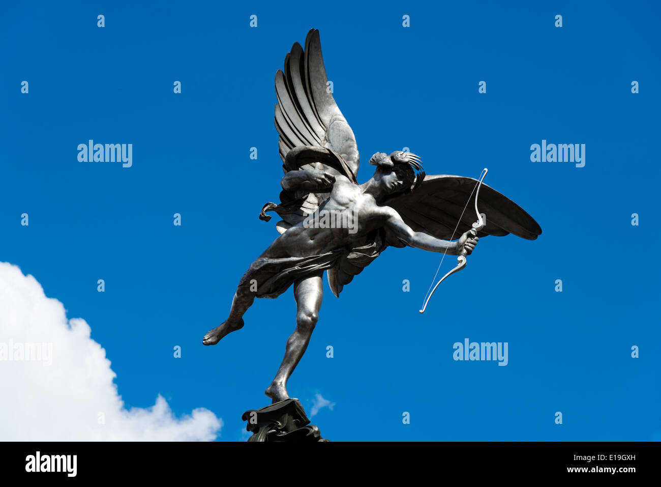 Estatua de Eros, Piccadilly Circus, Londres, Inglaterra, Reino Unido. Foto de stock