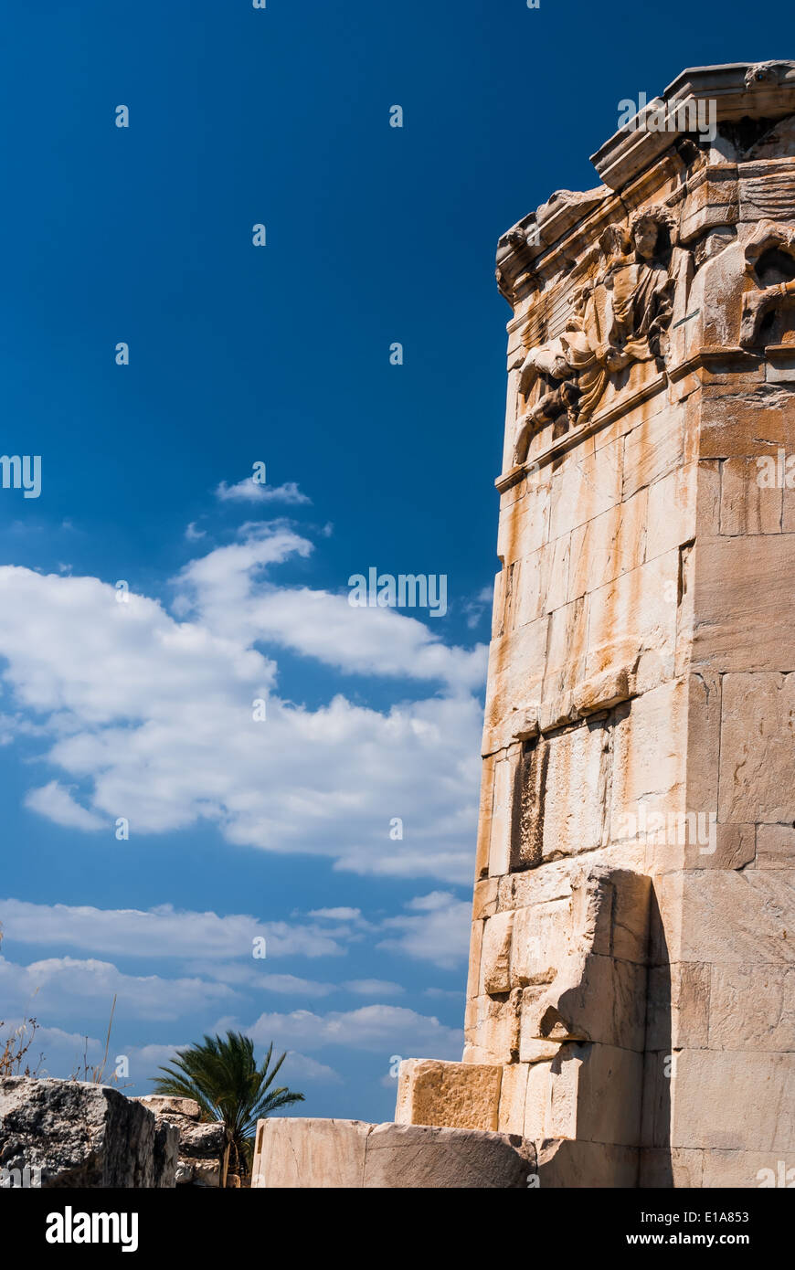 Atenas, Grecia. Torre de los vientos, estructura octogonal fue construido como un reloj de agua y veleta en el siglo 1 antes de Cristo. Foto de stock